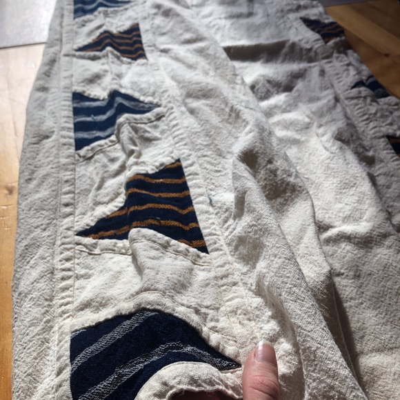 Baggy pants beige tan for summer, blue, orange, high rise, large fit size S or M - Picture 5 of 6